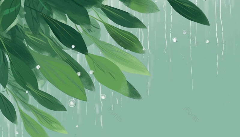 简约插画背景雨水绿色树叶,插画/手绘图,插画/手绘图库,插画/手绘图下载,插画/手绘